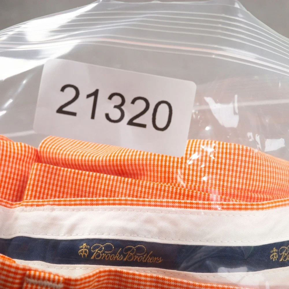 Brooks Brothers Hudson Pants‎ Men W34 L30 Orange Chinos Gingham Check Dress VTG